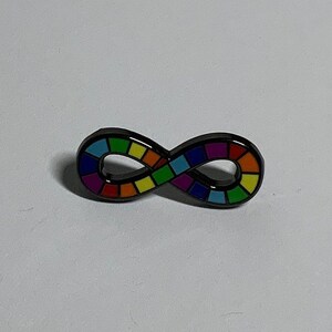 Mini Neurodiversity Pride Infinity Rainbow Enamel Pin Brooch Autism Autistic 1 inch image 4