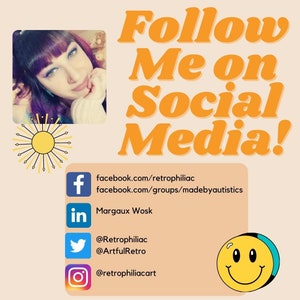 May include: A graphic with a smiling face and text that reads "Follow Me on Social Media!" with links to social media accounts for Facebook, LinkedIn, Twitter, and Instagram.