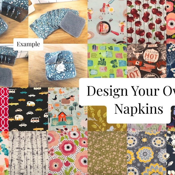 Reusable  Paperless Napkins - Customize Your Set!!!