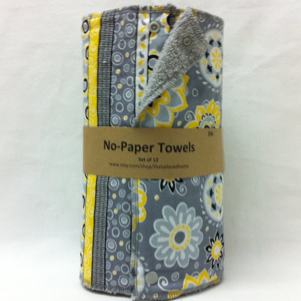 Unpaper towels, reusable paper towels, cloth paper towels, snapping paper towels  -  Suzani Collection