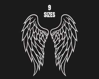 Angel Wings Embroidery Design  Machine Embroidery | 9 Sizes | PES DST JEF  Instant Download