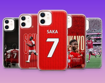 Bukayo Saka Phone Case Saka Soccer Cover for iPhone 17Pro, 16, 15, 14, 13, 12, Samsung S26, S25, S24, S23Fe, A16, A56, Pixel 10, 9Pro