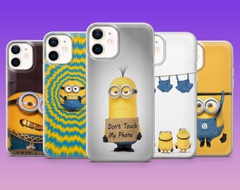 Etui na telefon z Minionkami i motywem Despicable Me Anime na iPhone'a 17Pro, 16, 15, 14, 13, 12, Samsunga S26, S25, S24, S23Fe, A16, A56, Pixel 10, 9Pro