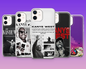 Etui na telefon Kanye West z motywem rapu muzycznego do iPhone'a 17Pro, 16, 15, 14, 13, 12, Samsunga S26, S25, S24, S23Fe, A16, A56, Pixela 10, 9Pro