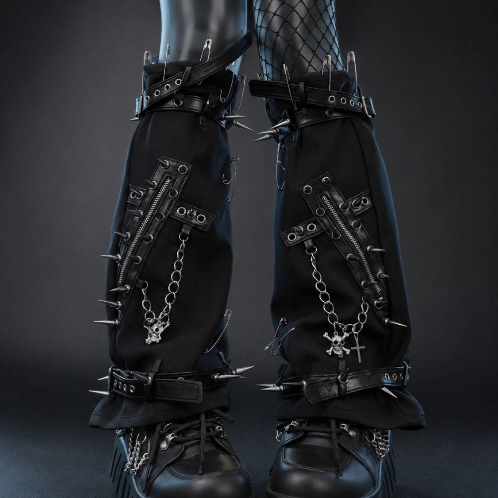 Leg Warmers, Stockings, Punk Accessories, Rave Outfit, Y2K and Goth Clothes Gift for lovers of Cyber Punk, Cosplay, Harajuku, and Festivals.