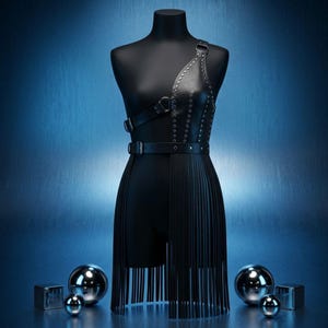Leather Belt Harness With Fringe - Etsy display picture 3