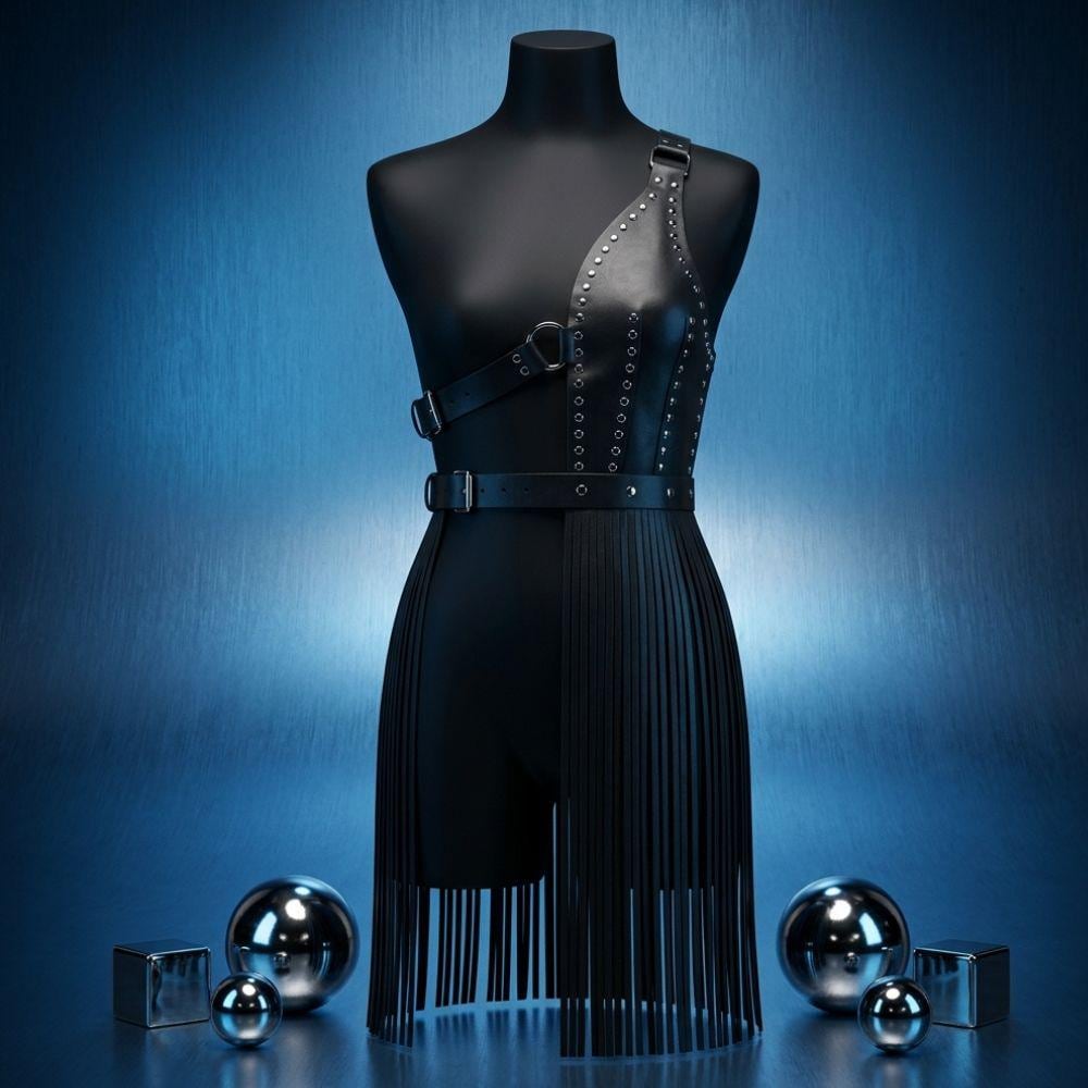 Leather Belt Harness With Fringe - Etsy