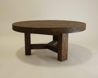 Round Coffee Table | Reclaimed Wood Coffee Table | Weathered Coffee Table | Natural Coffee Table | Circular Table