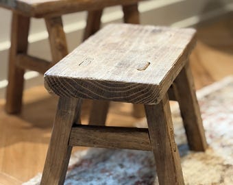 Vintage Wooden Foot Stool | Kitchen Step Stool | Kids Stool | Bathroom Stool | Foot Rest