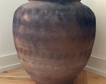 Vintage Pot | Vintage Chinese Pot Planter | Rustic Patina Pot |  Unique Shape Planter | Reclaimed Utility Vessel