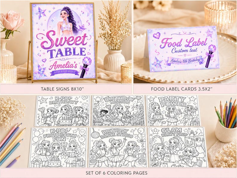 Kpop Demon Hunters Birthday Invitation Birthday Editable Girls Kpop Anime Invite Digital Download Kpop Invitation 5x7 Digital Download image 9