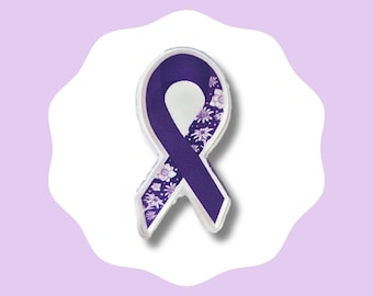 Purple Awareness Ribbon Acrylic Pin