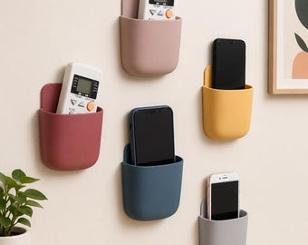 An der Wand befestigte Aufbewahrungsbox | Telefon-Ladegerät Halter, Fernbedienung Organizer, Selbstklebend
