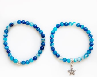 Allian Bracelet | Blue Cyan Agate Everyday Stretch Bracelet