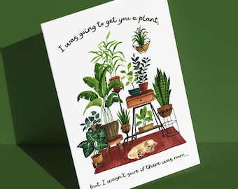 Cozy Houseplant Humor | Option To Mail Directly to Recipient | Plant Lover Card | Funny Greeting Card (5x7 inches)