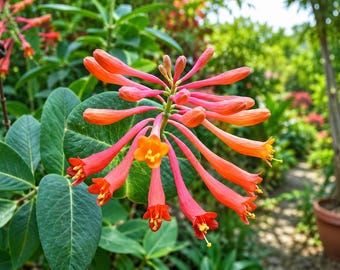 Semillas de madreselva escarlata (Lonicera) para cultivo de flores trepadoras