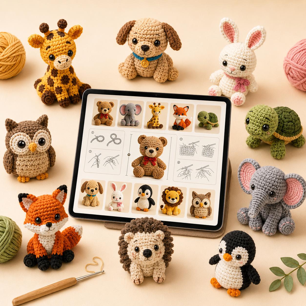 200+ Crochet Animal Patterns Bundle | Amigurumi PDF Pattern | Beginner