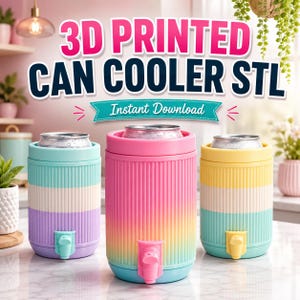 3D-utskriven burkkylare (STL-fil) | 355 ml läskburkhållare | Direkt nedladdning | FDM-utskriftsfil