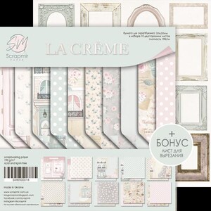 La Creme ScrapMir scrapbooking paper pack 8x8: Shabby Chic patterned cardstock for card making & crafts