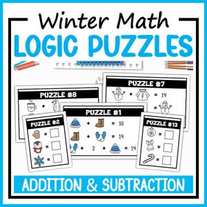 Winter Math Logic Puzzles | Critical Thinking Worksheets for Kids | Classroom Homeschool Printable PDF
