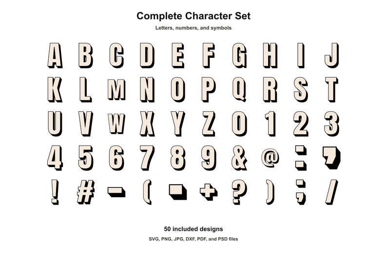 Shadow Abc's Shadow Alphabet SVG Bundle, Layered Block Letters, Numbers, Symbols ...