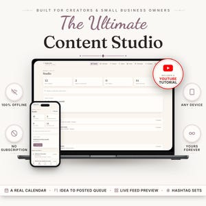 Content Studio Planner, Monthly Calendar, Instagram TikTok Scheduler (Web App)