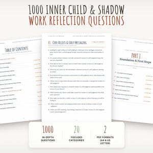 1000 Inner Child & Shadow Work Prompts, Reflection Questions, Printable PDF