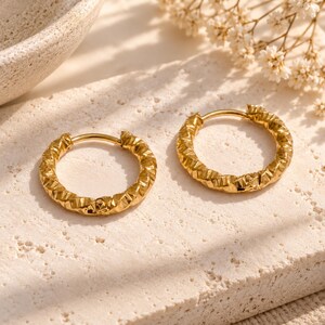 Round Hoop Earrings, Waterproof Stainless Steel Hoops, Minimalist Gold Silver Earrings, 15mm 20mm Everyday Jewelry, Gift for Her