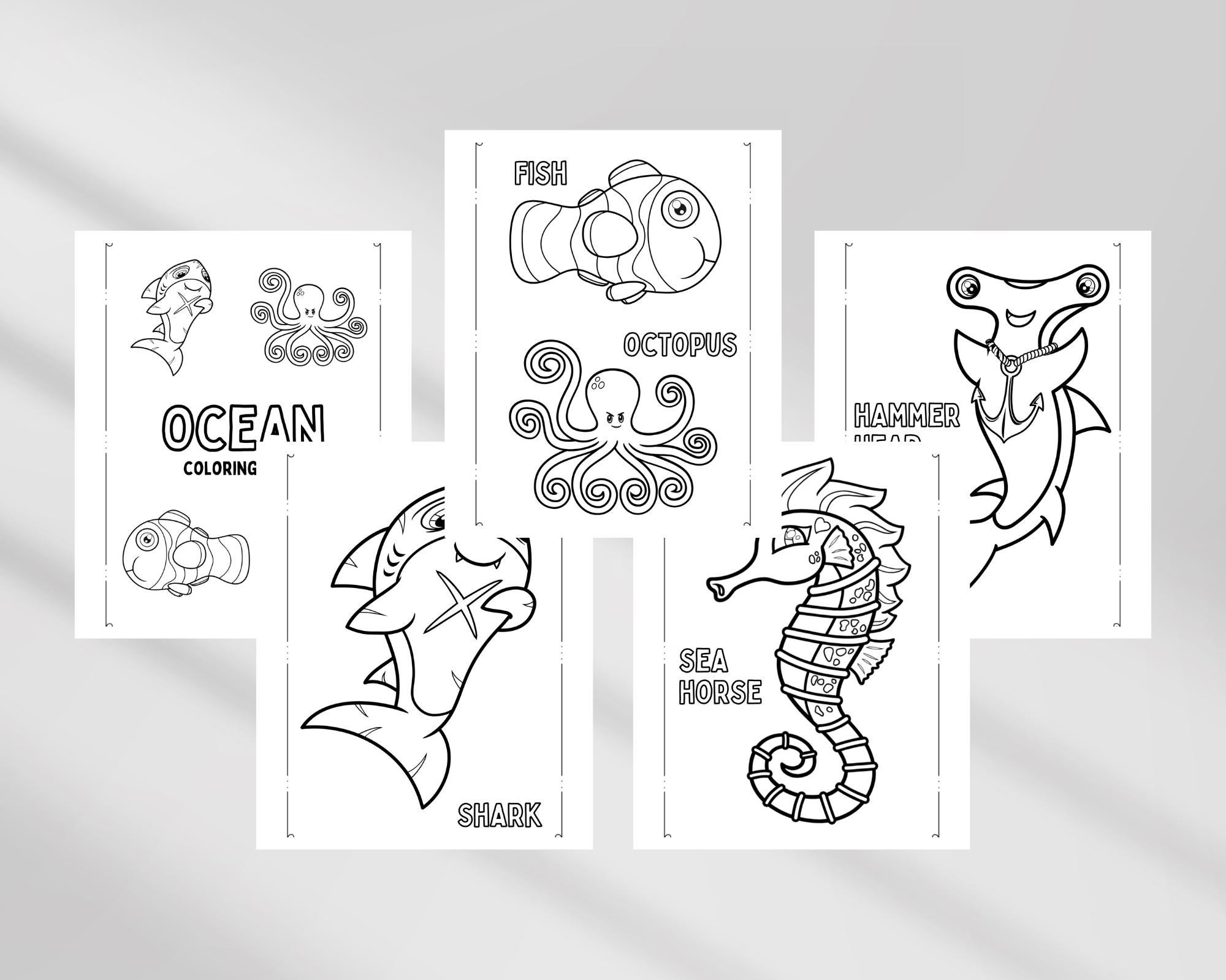 Ocean Animals Coloring Pages for Kids, Under the Sea Activity Book ...