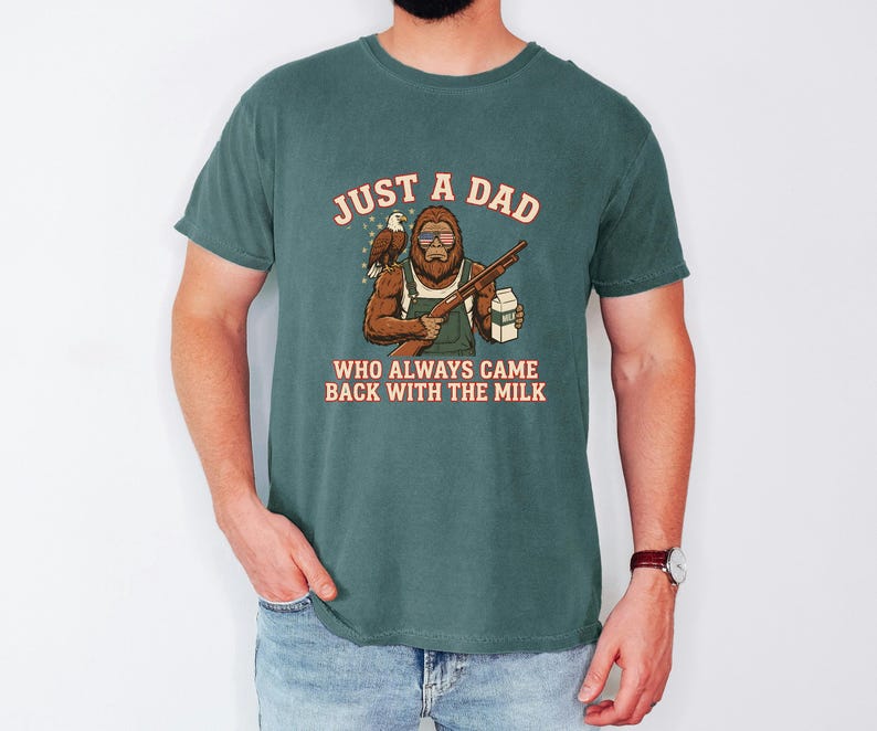 Funny Sasquatch Joke, Vintage Bigfoot Tee, Came Back Milk Shirt, Patriotic Papa Top, Fathers Day Gift Dad, Eagle Graphic Tshirt image 8