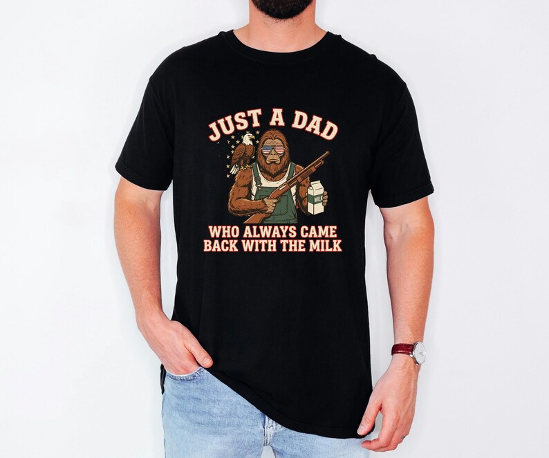 Funny Sasquatch Joke, Vintage Bigfoot Tee, Came Back Milk Shirt, Patriotic Papa Top, Fathers Day Gift Dad, Eagle Graphic Tshirt image 11