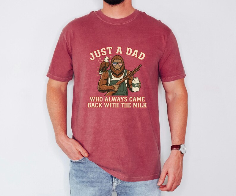 Funny Sasquatch Joke, Vintage Bigfoot Tee, Came Back Milk Shirt, Patriotic Papa Top, Fathers Day Gift Dad, Eagle Graphic Tshirt image 9