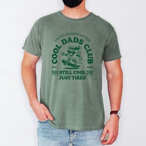 Retro Skater Tee, Dads Cool Club Shirt, Est 2026 Husband Top, Baby Shower Gift For Papa, Tired Mascot Tshirt, Comfort Colors Tee image 4
