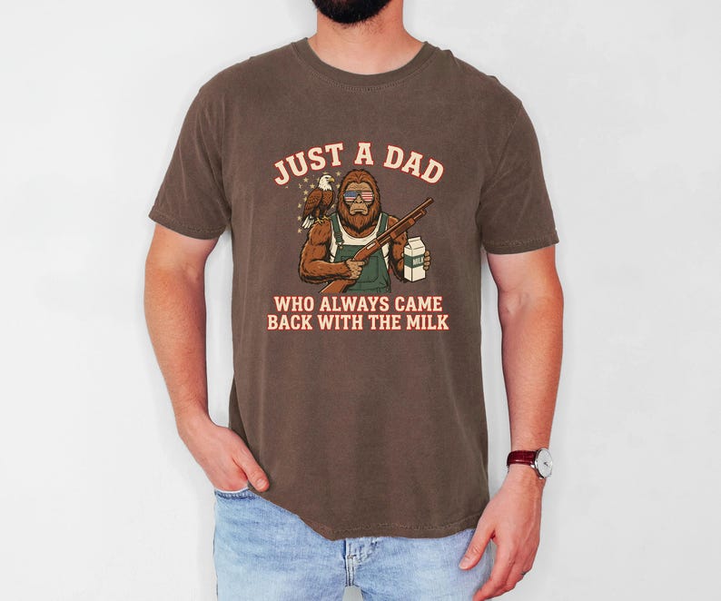 Funny Sasquatch Joke, Vintage Bigfoot Tee, Came Back Milk Shirt, Patriotic Papa Top, Fathers Day Gift Dad, Eagle Graphic Tshirt image 12