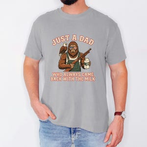 Funny Sasquatch Joke, Vintage Bigfoot Tee, Came Back Milk Shirt, Patriotic Papa Top, Fathers Day Gift Dad, Eagle Graphic Tshirt image 2