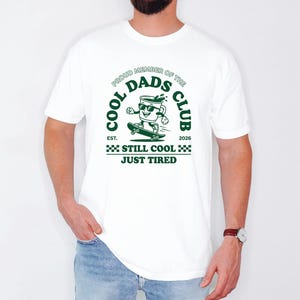 Retro Skater Tee, Dads Cool Club Shirt, Est 2026 Husband Top, Baby Shower Gift For Papa, Tired Mascot Tshirt, Comfort Colors Tee image 5
