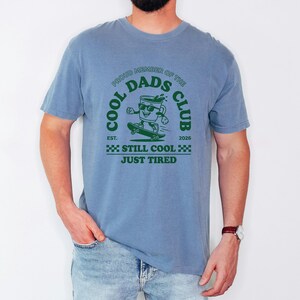 Retro Skater Tee, Dads Cool Club Shirt, Est 2026 Husband Top, Baby Shower Gift For Papa, Tired Mascot Tshirt, Comfort Colors Tee image 2