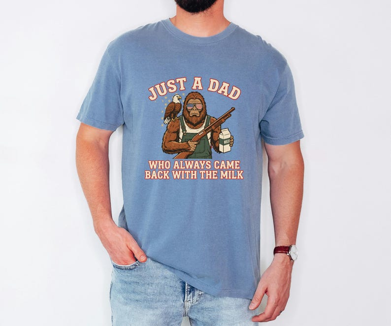 Funny Sasquatch Joke, Vintage Bigfoot Tee, Came Back Milk Shirt, Patriotic Papa Top, Fathers Day Gift Dad, Eagle Graphic Tshirt image 10