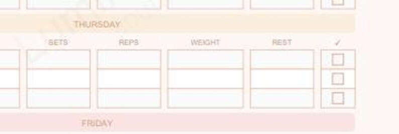 Weekly Workout Planner Printable | Exercise Log Sets Reps | Instant ...
