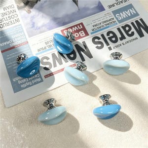 Blue Ceramic Cabinet Knobs Ceramic Drawer Pull Light Blue Dresser Knob Kitchen Cabinet Hardware Cupboard Handle Modern Furniture Knob Decor