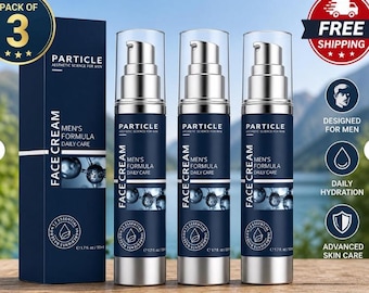 Particle Face Cream för män | Anti-aging fuktighetskräm för rynkor och mörka ringar under ögonen