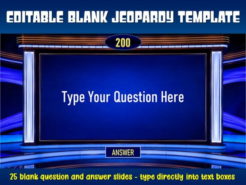 Editable Jeopardy Template Powerpoint, Game Show Board, Scoreboard ...