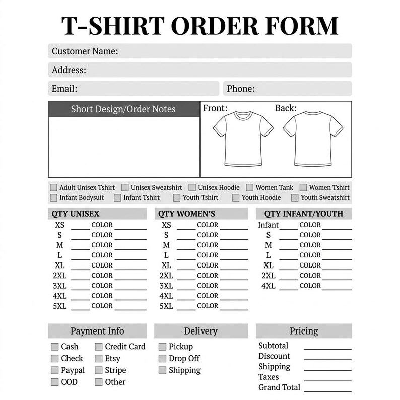 Business Form Small Business Order Forms Bundle | Canva Editable, Printable PDF ...