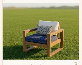 Adirondack Lounge Chair Plan, Woodworking PDF Build Guide (Digital Download)