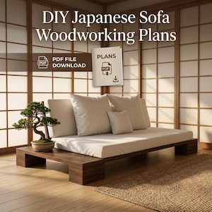 Japanese Sofa Woodworking Plans | Modern Couch Build (PDF Download)