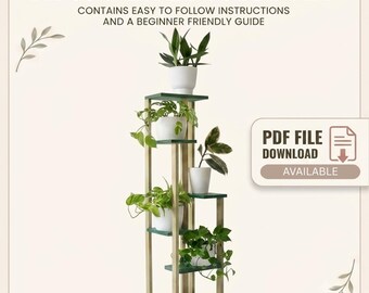 DIY Corner Plant Stand Plans | Tiered Woodworking PDF (Digital Download)