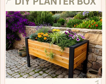 DIY Planter Box Plans | Cedar Fence Picket Woodworking PDF | Zero Waste Garden Box Pattern | Beginner Build Tutorial Download
