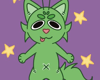 Miniaturowy brelok do telefonu Alien CatDog Thing