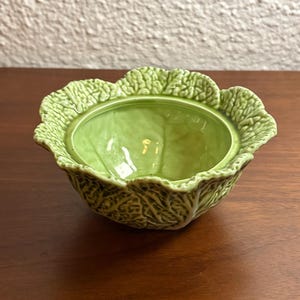 Bordallo Pinheiro Cabbage Small Tureen Portuguese Pottery Vintage Cabbageware  Sugar Bowl - No Lid