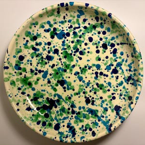 Hand-Painted ‘Sea Spray’ Confetti Spanish Ceramic Serving Bowl – Ivanros (La Rambla, Spain)